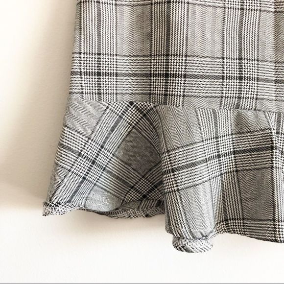 Parisian Check Drop Frill Hem Mini Skirt - Picture 4 of 8